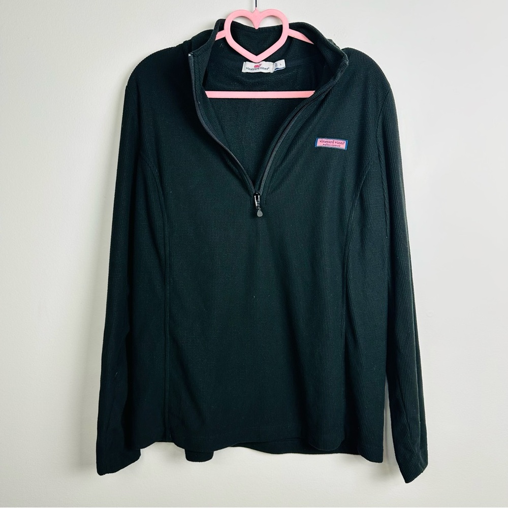 Vineyard Vines Black Half-Zip Long Sleeve Sweater Size Large - Picture 6 of 8